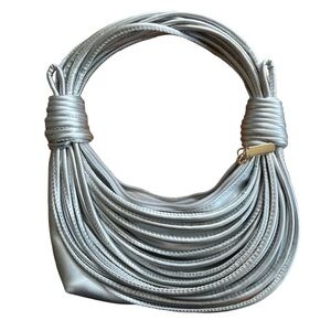 Metallic Silver Y2K Hobo Bag Braided Strap
Futuristic Statement Purse